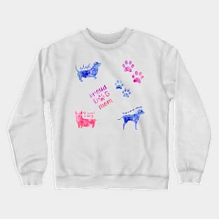 Watercolor set dog stickers dogs set Crewneck Sweatshirt